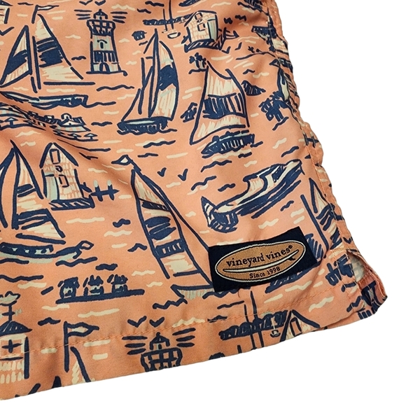 Vinyard Vines Mens Pink Boats Swim Trunks Size XS - Picture 5 of 11